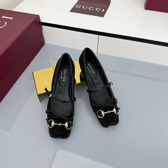 Gucci Vintage Crystal Buckle Ballet Flats Soft Comfortable Daily Shoes
