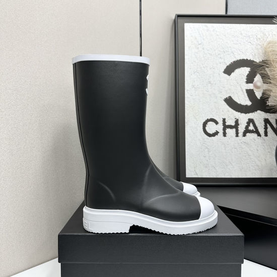 Chanel Waterproof Non-slip Rubber Rain Boots Classic Style