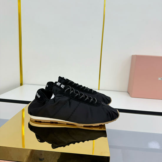 Miu Miu Satin Upper Soft Sole Ballet Flats For Daily Wear