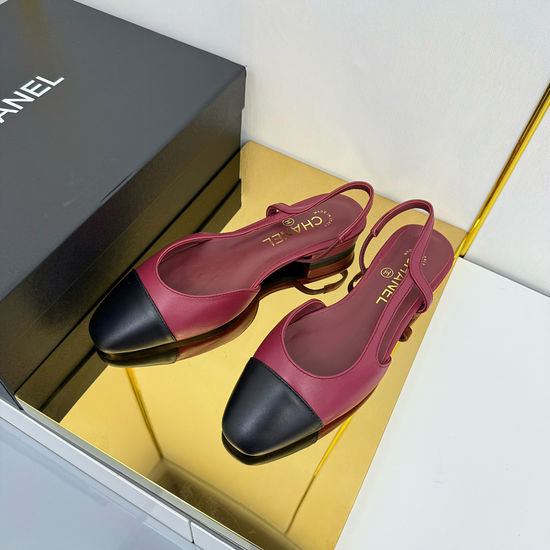 Chanel Classic Slingback Flats Premium Sheepskin Upper Leather Sole