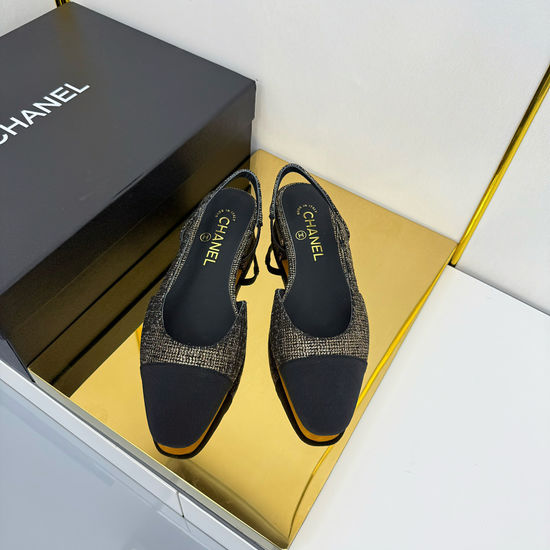 Chanel Classic Slingback Flats Premium Sheepskin Upper Leather Sole