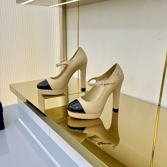 Chanel High Heel Platform Leather Non-slip Elegant Dress Pumps