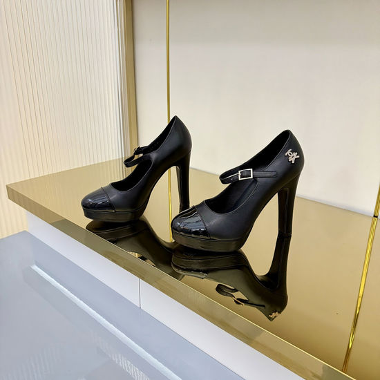 Chanel High Heel Platform Leather Non-slip Elegant Dress Pumps