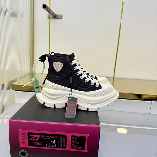 Smilerepublic Canvas Thick Sole Comfortable High Top Casual Shoes