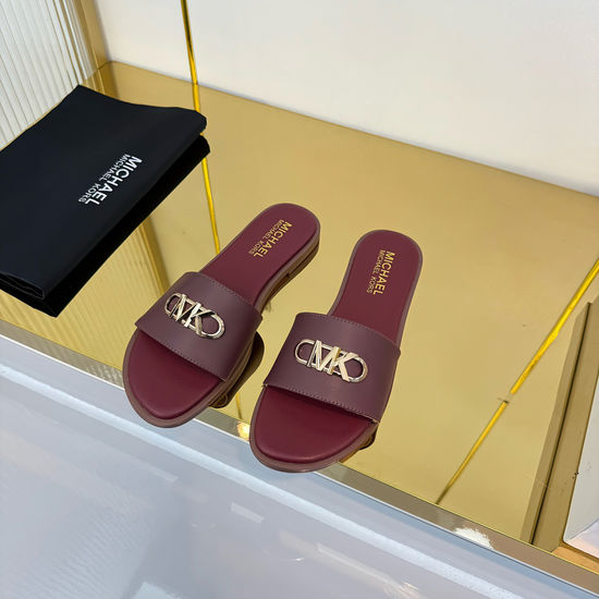 Michael Kors Breathable Leather Comfortable Casual Summer Slides