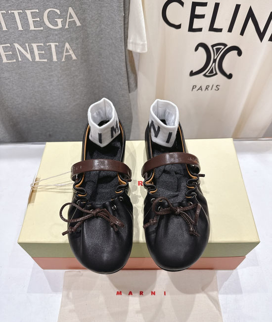 Marni Bow Knot Ballet Flats Slip On Soft Sole