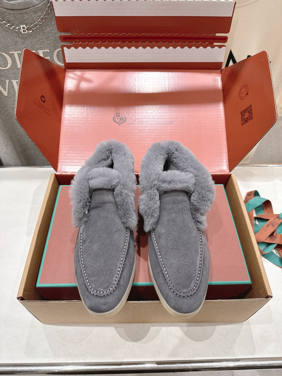 Loro Piana Classic High-top Furry Loafers Soft Comfortable Durable Footwear