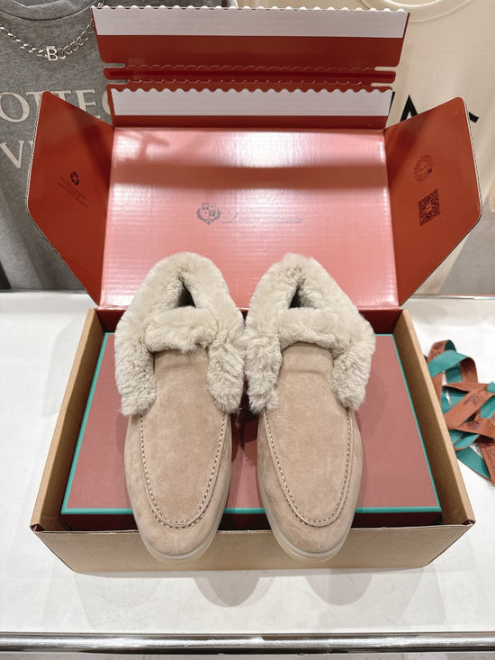 Loro Piana Classic High-top Furry Loafers Soft Comfortable Durable Footwear