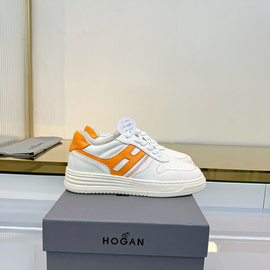 Hogan Leather Round-Toe Casual Shoes with Color Block Design