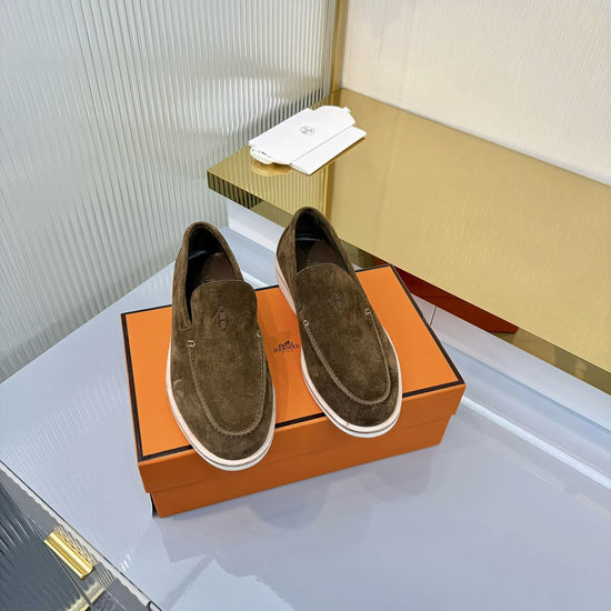 Hermes Vintage Inspired Loafers with Premium Suede Upper