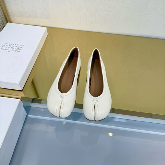 Maison Margiela Split Toe Bow Mary Jane Flats Soft Comfortable Sheepskin Shoes