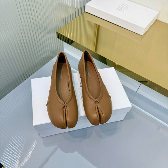 Maison Margiela Split Toe Bow Mary Jane Flats Soft Comfortable Sheepskin Shoes
