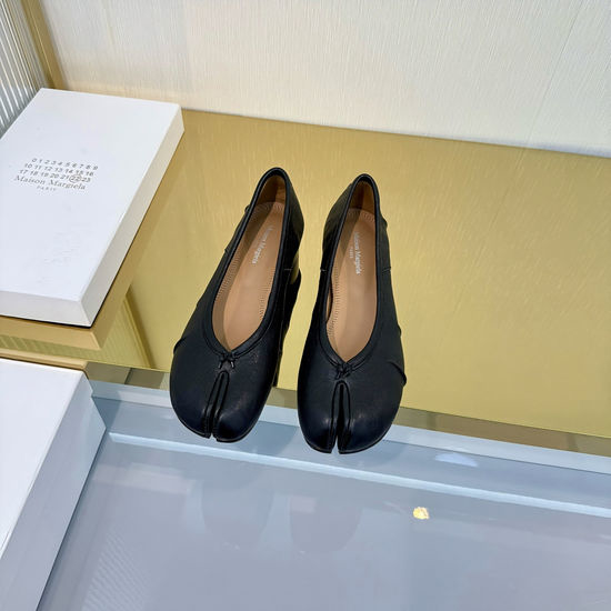 Maison Margiela Split Toe Bow High Heel Mary Jane Comfortable Sheepskin Shoes