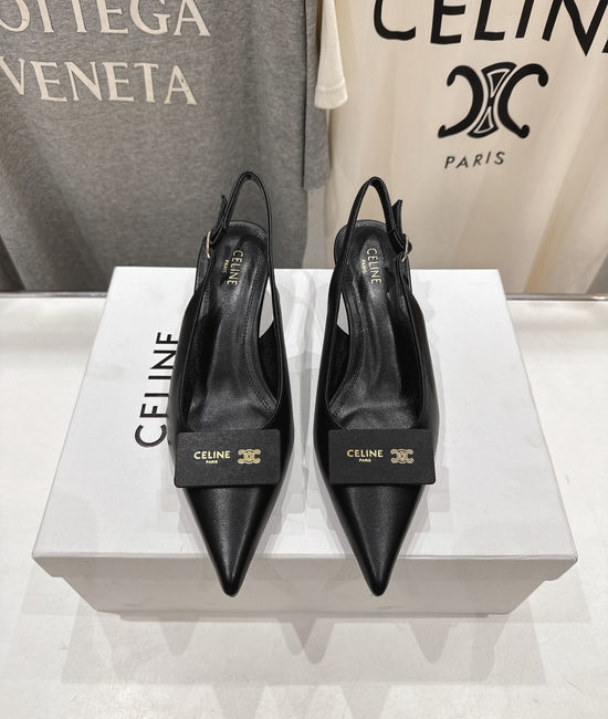 Celine Mid Heel Sheepskin Upper Comfortable Sandals