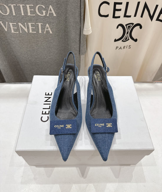 Celine Mid Heel Sheepskin Upper Comfortable Sandals