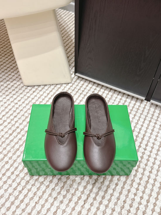 Bottega Veneta Knit Detail Sheepskin Ballet Mule Shoes