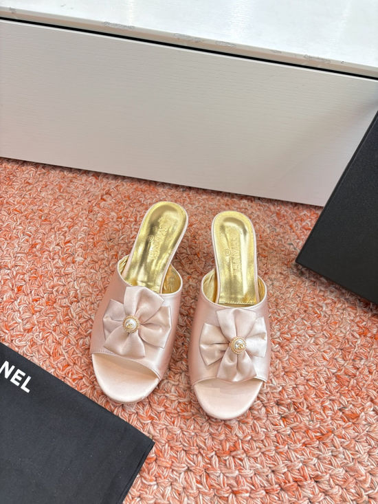 Chanel Metallic Leather Slides Comfortable Casual