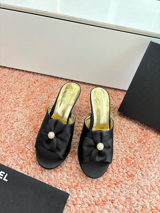 Chanel Metallic Leather Slides Comfortable Casual