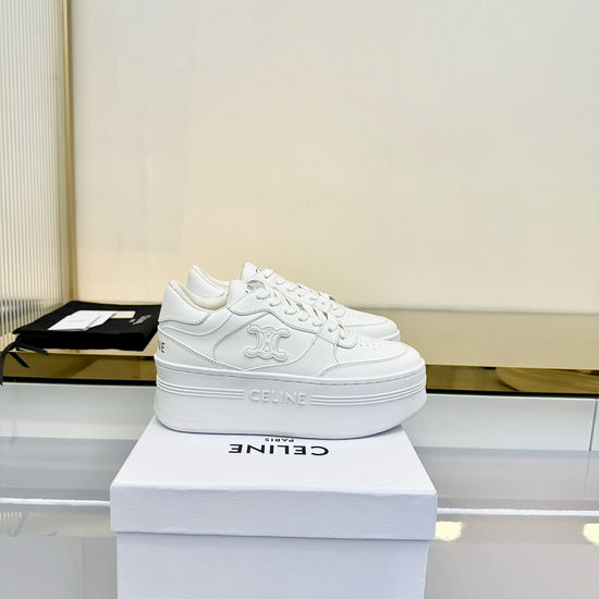 Celine Soft Leather Thick Sole Casual Sneakers Lightweight Comfort Shoes