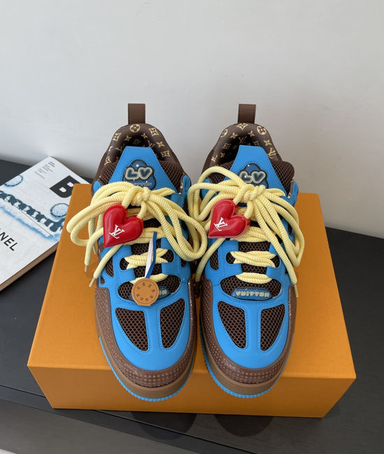 Louis Vuitton LV Skateboard-Inspired Sneakers with Monogram Texture