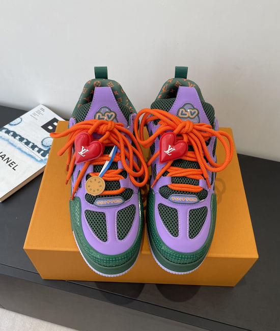 Louis Vuitton LV Skateboard-Inspired Sneakers with Monogram Texture
