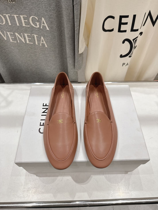 Celine Sheepskin Leather Mary Jane Loafers Comfortable Casual Flats