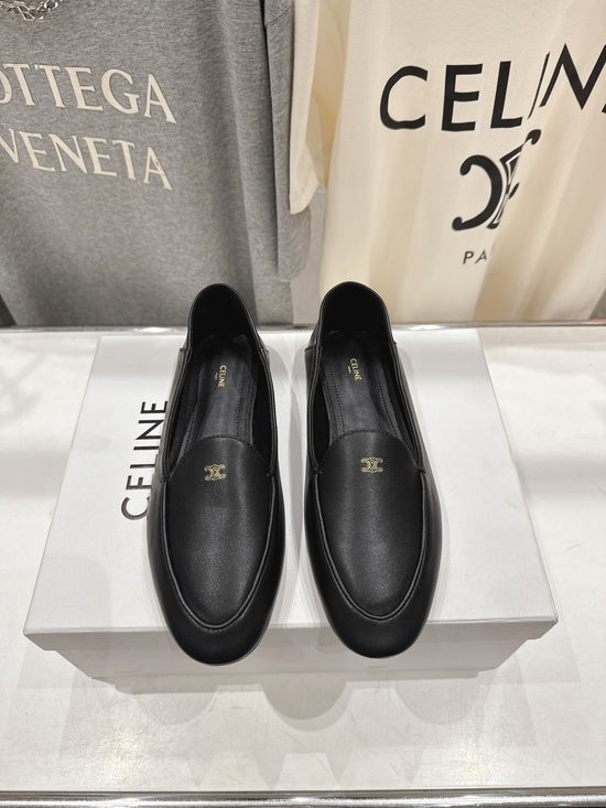 Celine Sheepskin Leather Mary Jane Loafers Comfortable Casual Flats