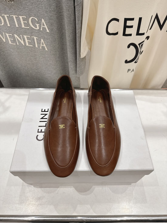 Celine Sheepskin Leather Mary Jane Loafers Comfortable Casual Flats
