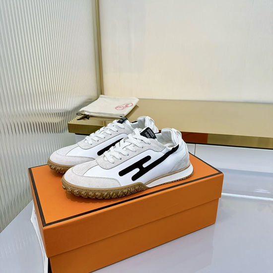 Hermes Vintage Leather Casual Skate Shoes with Comfortable Lining