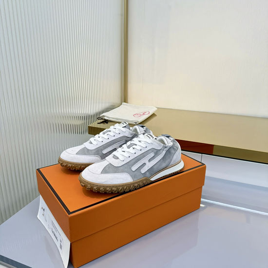 Hermes Vintage Leather Casual Skate Shoes with Comfortable Lining