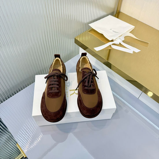 The Row Vintage Color Block Suede Breathable Casual Sneakers