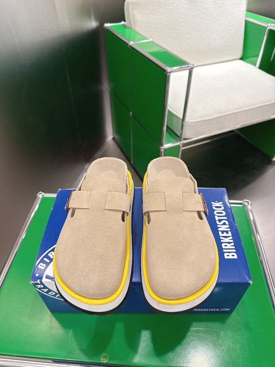 Birkenstock Suede Adjustable Buckle Platform Clog Mules Shoes
