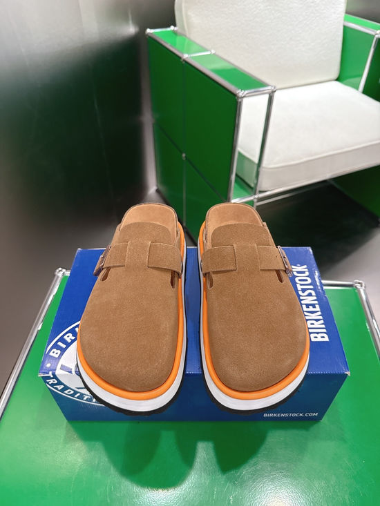 Birkenstock Suede Adjustable Buckle Platform Clog Mules Shoes