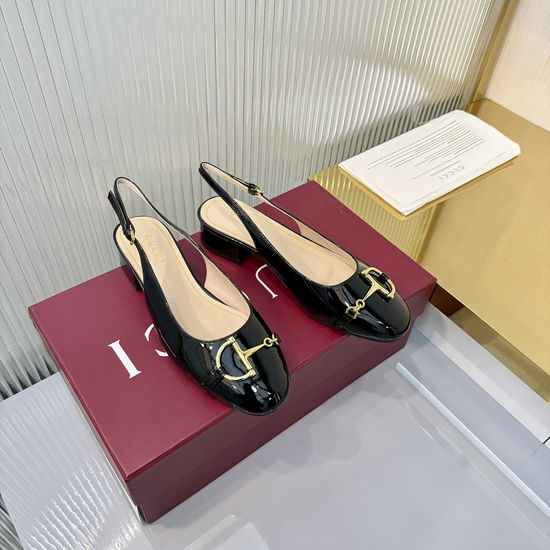 Gucci Classic Crystal Decorated Patent Leather Loafer
