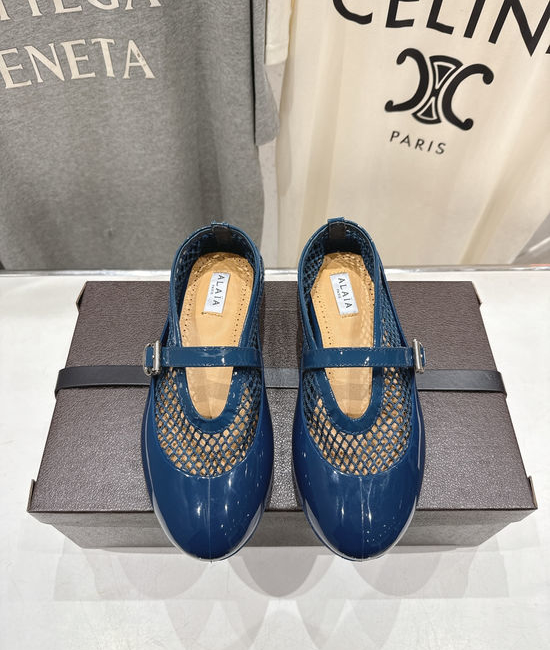Alaia Mesh Flat Ballet Shoes Comfortable Daily Footwear