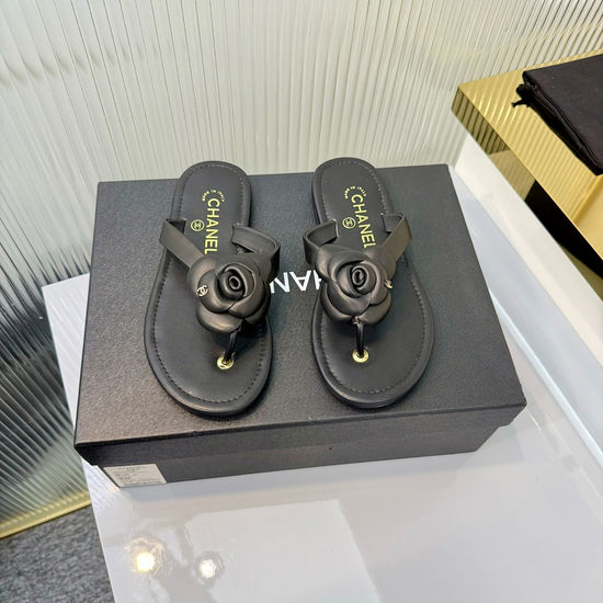 Chanel Elegant Elevated Thong Sandals with Premium Upper