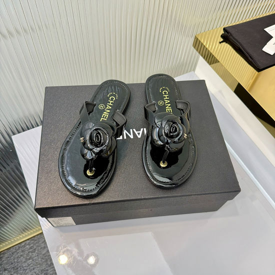 Chanel Elegant Elevated Thong Sandals with Premium Upper