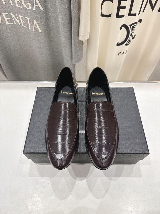 Yves Saint Laurent Genuine Leather Slip-On Loafer Comfort Flat Shoes