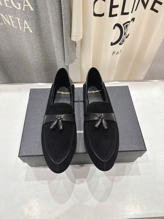 Yves Saint Laurent Genuine Leather Slip-On Loafer Comfort Flat Shoes