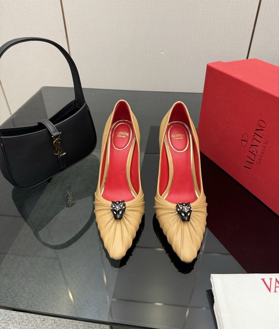 Valentino Bowknot Design Sheepskin Lined Casual Comfortable Pumps