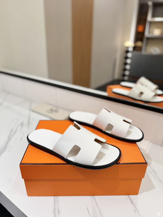 Hermes Classic Premium Leather Comfortable Slide Sandals