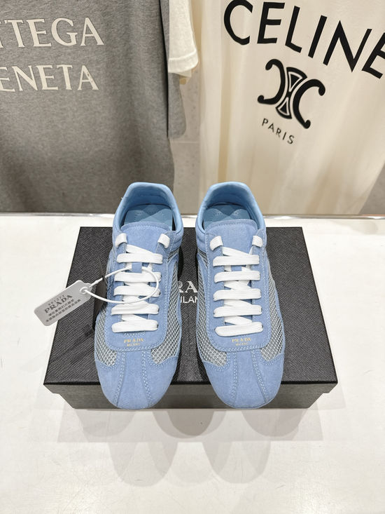 Prada Breathable Mesh Suede Comfortable Casual Sneakers