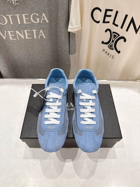 Prada Suede Upper Non Slip Lace Up Casual Sneakers