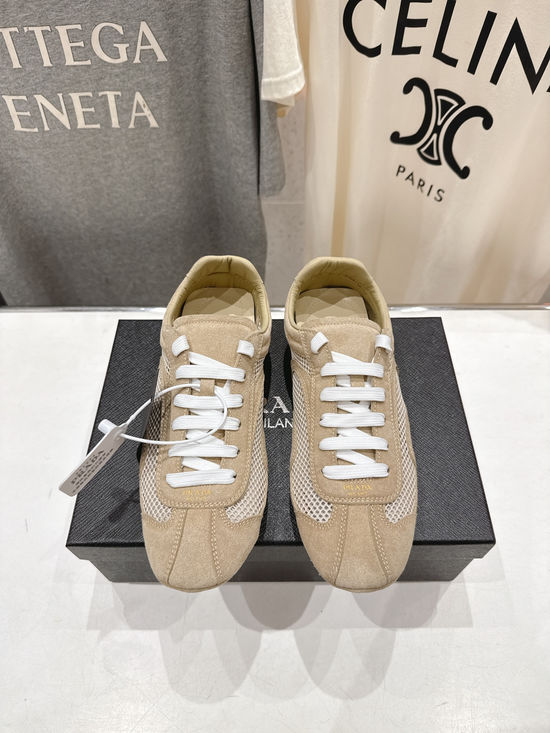 Prada Breathable Mesh Suede Comfortable Casual Sneakers