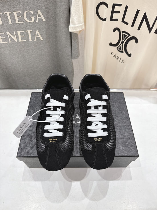 Prada Breathable Mesh Suede Comfortable Casual Sneakers