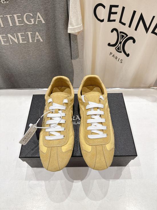 Prada Suede Upper Non Slip Lace Up Casual Sneakers