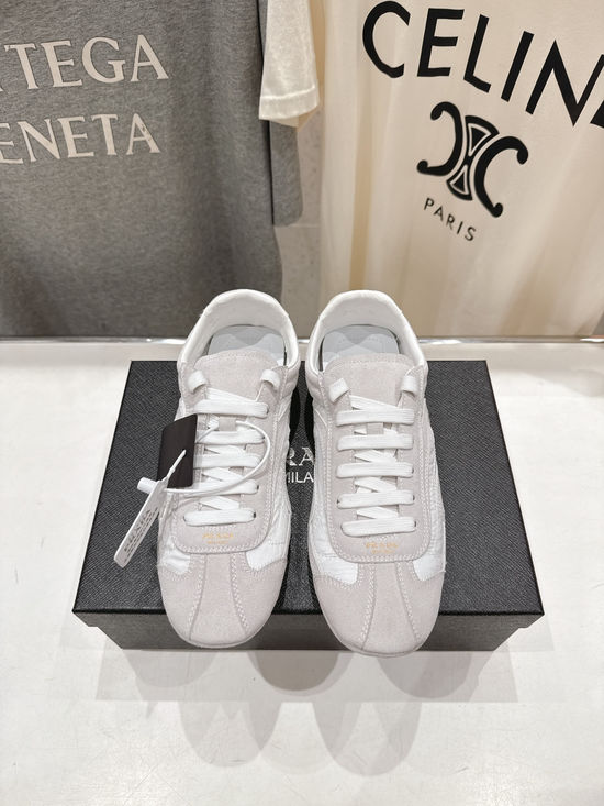Prada Suede Upper Non Slip Lace Up Casual Sneakers