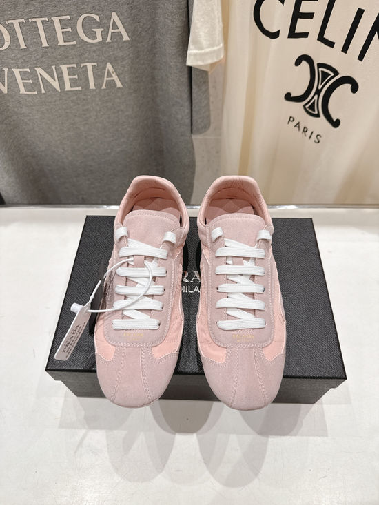 Prada Suede Upper Non Slip Lace Up Casual Sneakers