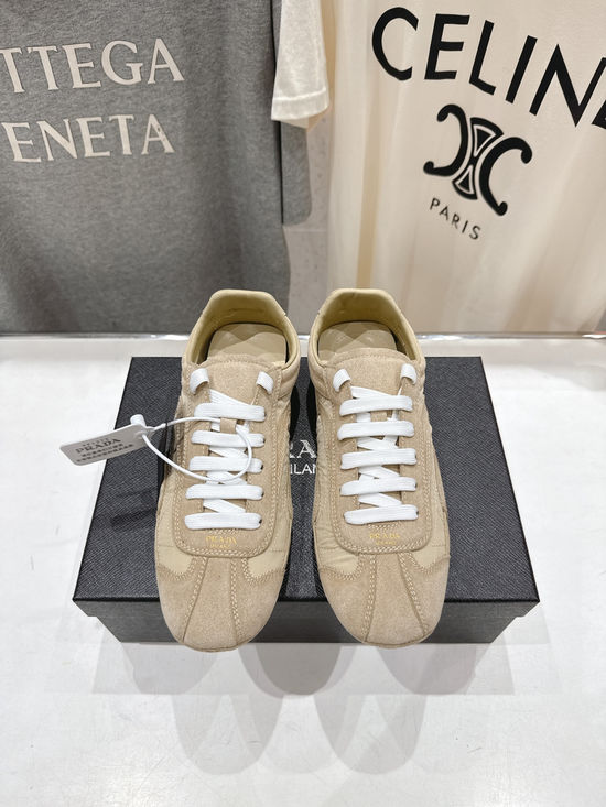 Prada Suede Upper Non Slip Lace Up Casual Sneakers