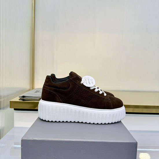 Hogan Premium Leather Thick Sole Comfortable Casual Sneakers